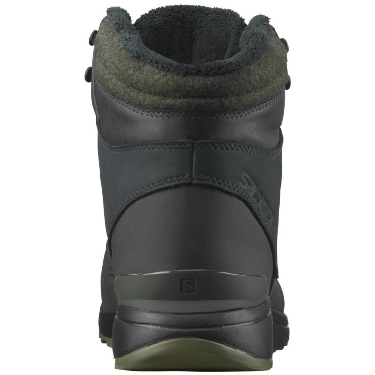 Black / Olive Salomon Utility Winter CS WP Men's Winter Boots | PH 12864M